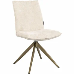 Draaibare Eetkamerstoel Dakota Chenille kleur Beige - Loft24.nl