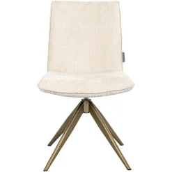 Draaibare Eetkamerstoel Dakota Chenille kleur Beige - Loft24.nl