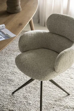 Draaibare Eetkamerstoel Darcio - Taupe - Loft24.nl