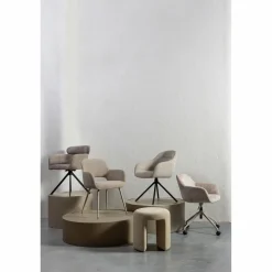 Draaibare Eetkamerstoel Fenne Geweven - Naturel - Loft24.nl