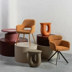 Draaibare Eetkamerstoel Fenne Geweven - Ginger - Loft24.nl