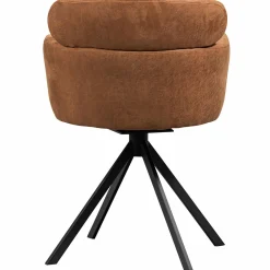 Draaibare Eetkamerstoel Fenne Lederlook - Cognac - Loft24.nl