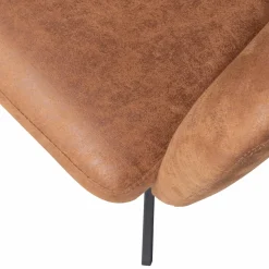 Draaibare Eetkamerstoel Fenne Lederlook - Cognac - Loft24.nl