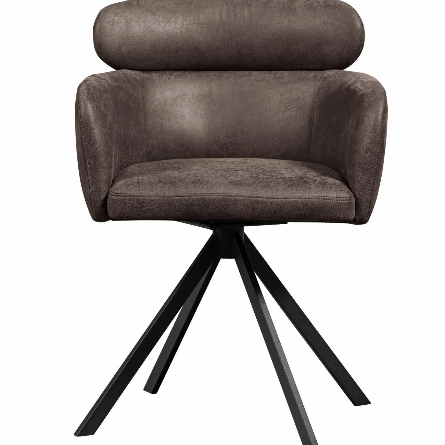 Draaibare Eetkamerstoel Fenne Lederlook - Zwart-Grijs - Loft24.nl