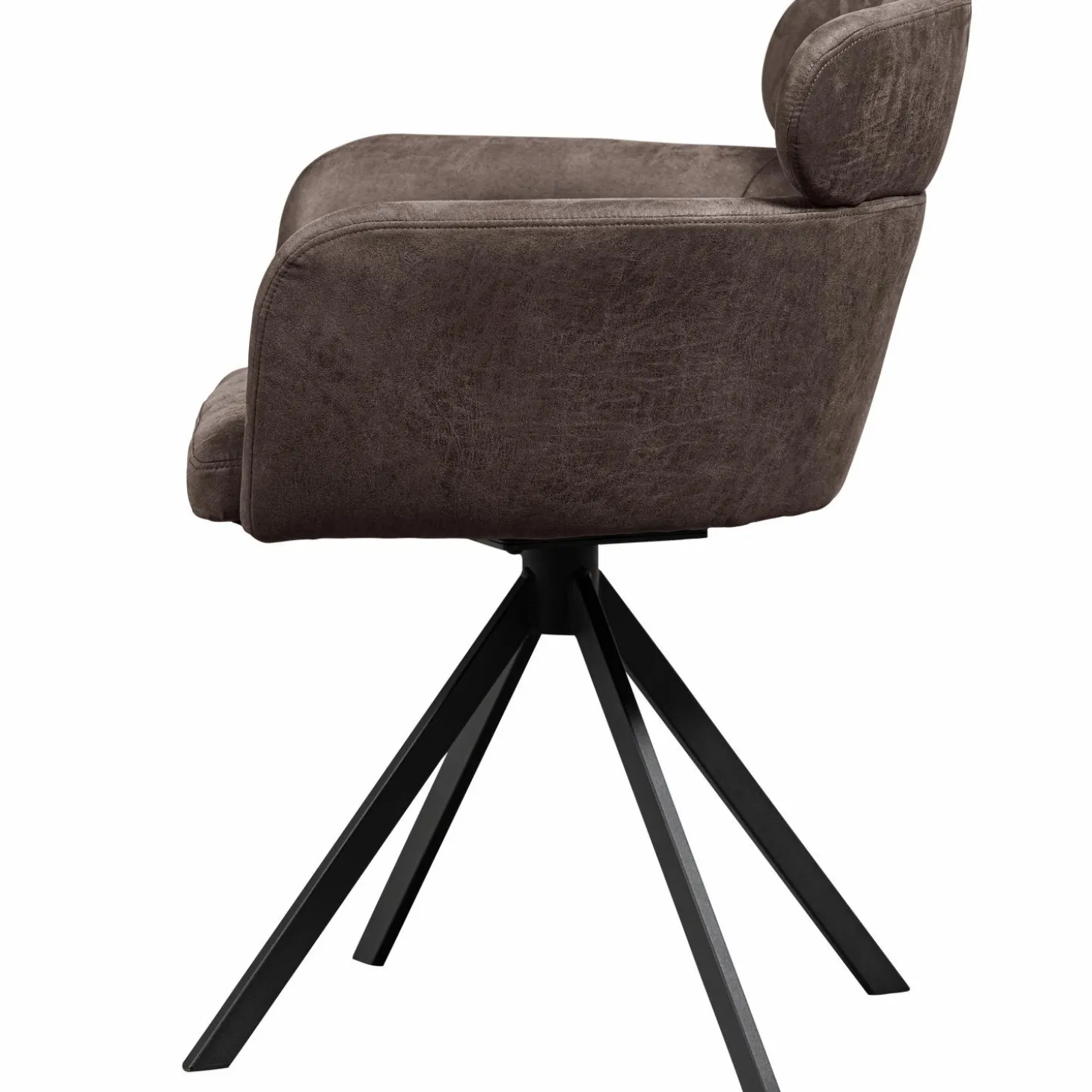 Draaibare Eetkamerstoel Fenne Lederlook - Zwart-Grijs - Loft24.nl