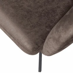 Draaibare Eetkamerstoel Fenne Lederlook - Zwart-Grijs - Loft24.nl