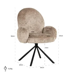 Draaibare Eetkamerstoel Jolie Teddy - Loft24.nl