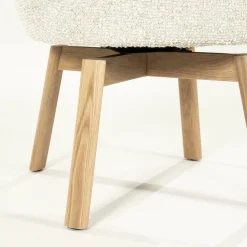 Draaibare Eetkamerstoel Livia Bouclé en eikenhout - Beige - Loft24.nl