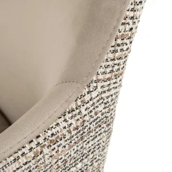 Draaibare Eetkamerstoel Lisonne Velvet en stof kleur Khaki/Naturel - Loft24.nl