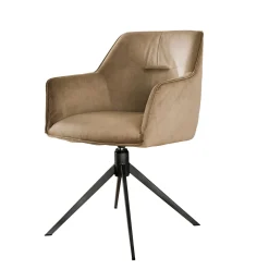 Draaibare Eetkamerstoel Pull - Champagne Velours - Loft24.nl