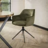 Draaibare Eetkamerstoel Pull - Groen Velours - Loft24.nl