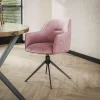 Draaibare Eetkamerstoel Pull - Roze Velours - Loft24.nl