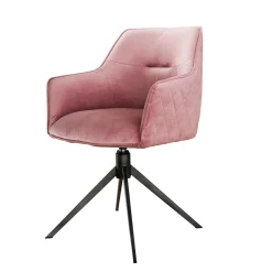 Draaibare Eetkamerstoel Pull - Roze Velours - Loft24.nl
