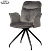 Draaibare eetkamerstoel Rota met armleuning - Grijs - Loft24.nl