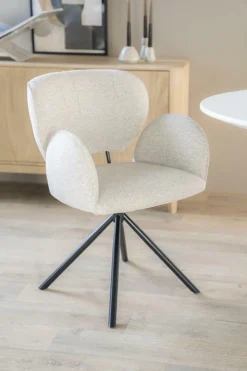 Draaibare Eetkamerstoel Rosalin - Taupe - Loft24.nl