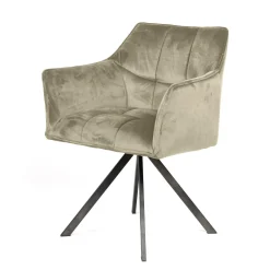 Draaibare eetkamerstoel Raster Velvet - Champagne - Loft24.nl