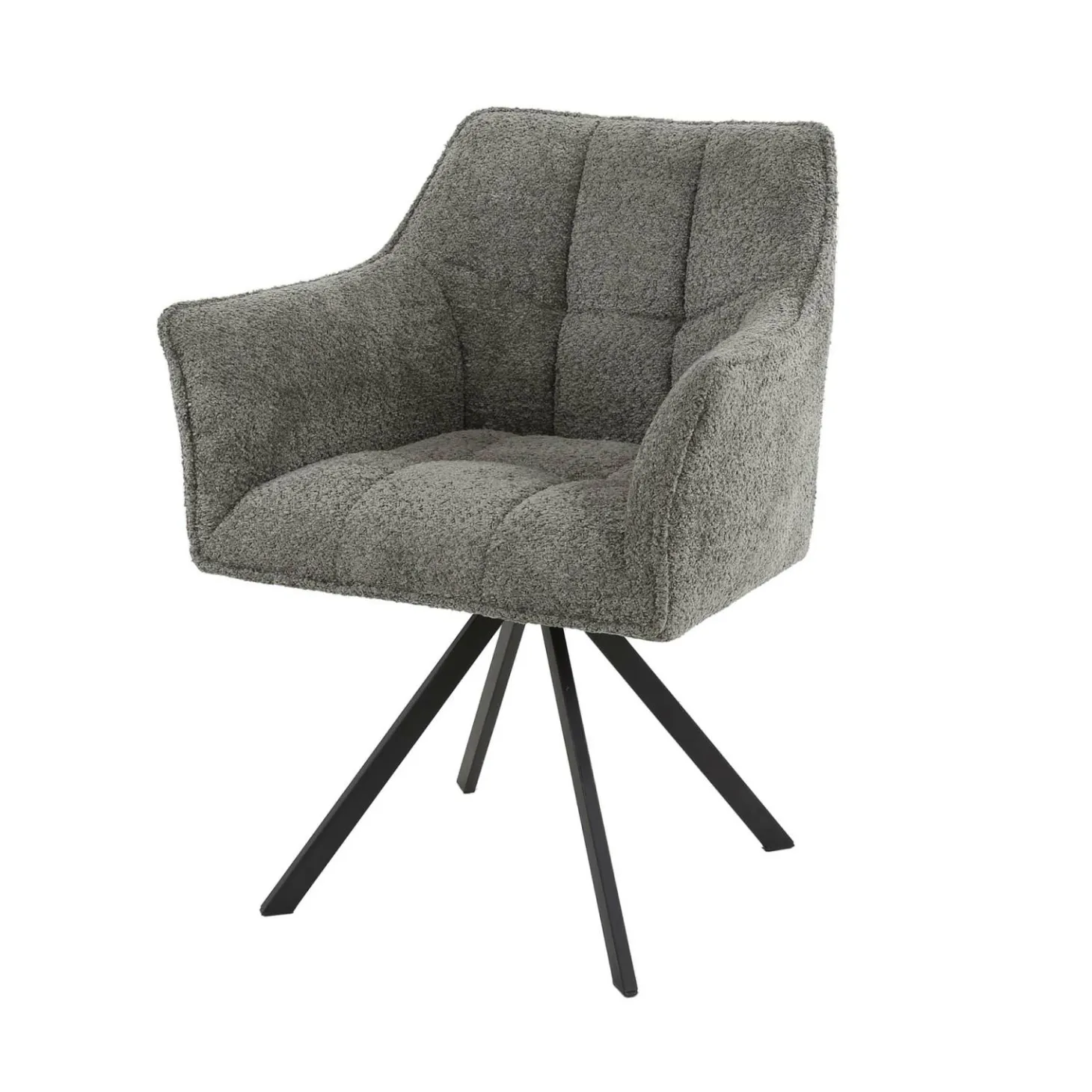 Draaibare Eetkamerstoel Raster - Bouclé Taupe - Loft24.nl