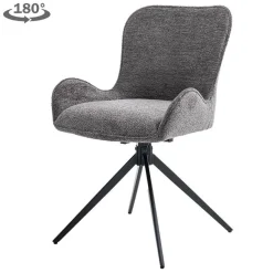 Draaibare Eetkamerstoel Sora Chenille - Antraciet - Loft24.nl