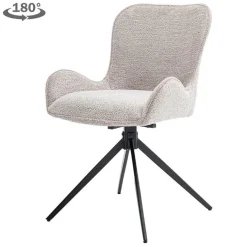 Draaibare Eetkamerstoel Sora Chenille - Zand - Loft24.nl