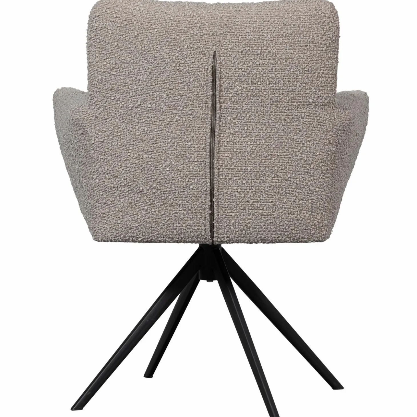 Draaibare Eetkamerstoel Vinny Bouclé met armleuning - Zand - Loft24.nl