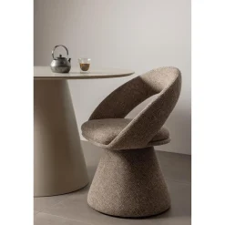 Draaibare Eetkamerstoel Winter Geweven stof - Naturel - Loft24.nl