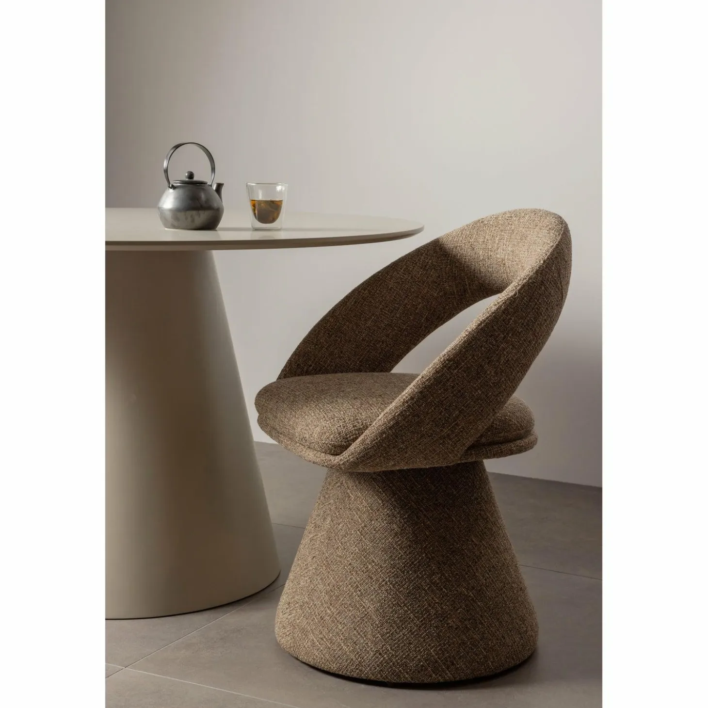 Draaibare Eetkamerstoel Winter Geweven stof - Zand - Loft24.nl