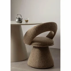 Draaibare Eetkamerstoel Winter Geweven stof - Zand - Loft24.nl