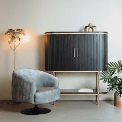 Draaibare Fauteuil Bargo - Grijs - Loft24.nl