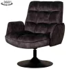 Draaibare Fauteuil Tropea Velvet - Donker grijs - Loft24.nl