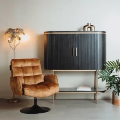 Draaibare Fauteuil Tropea Velvet - Geel - Loft24.nl