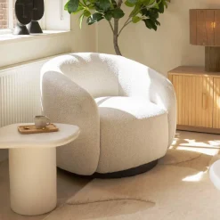 Draaifauteuil Belfast Bouclé - Ivory - Loft24.nl