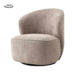 Draaifauteuil Belvi Chenille kleur Oud Roze - Loft24.nl