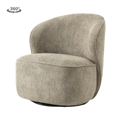 Draaifauteuil Belvi Chenille kleur Beige - Loft24.nl