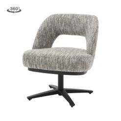 Draaifauteuil Caldes - Wit/grijs - Loft24.nl