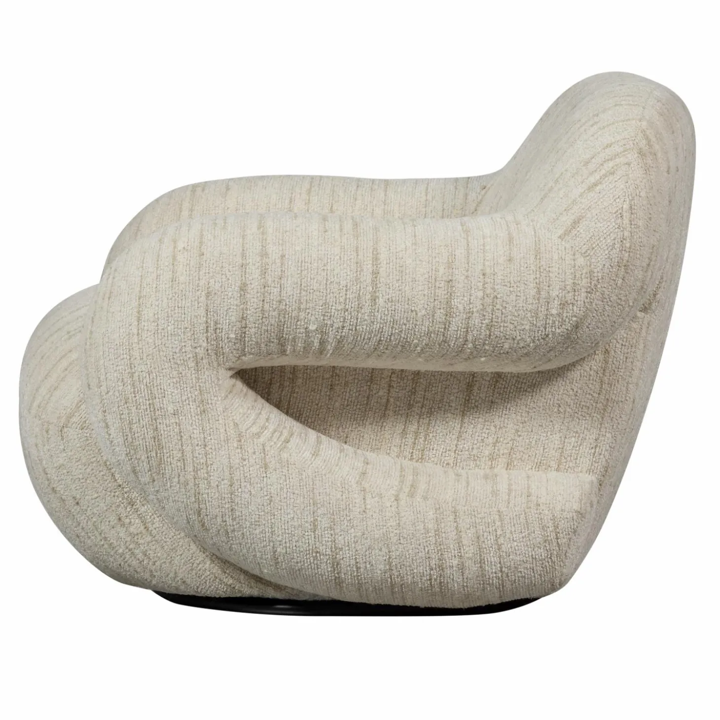 Draaifauteuil Folke Chenille - Naturel - Loft24.nl