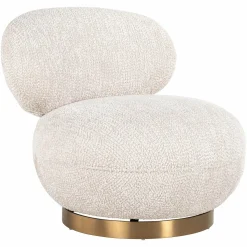 Draaifauteuil Jace Chenille - Creme - Loft24.nl