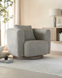 Draaifauteuil Jordan Grove Bouclé - Taupe - Loft24.nl
