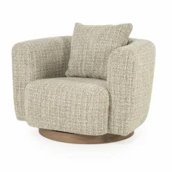 Draaifauteuil Jordan Grove Bouclé - Taupe - Loft24.nl