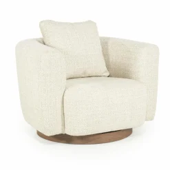 Draaifauteuil Jordan Grove Bouclé - Beige - Loft24.nl