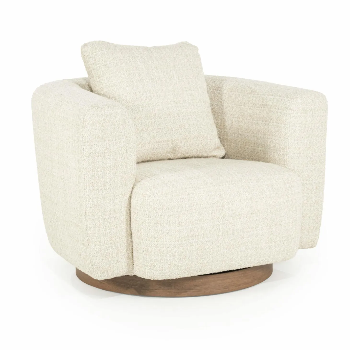 Draaifauteuil Jordan Grove Bouclé - Beige - Loft24.nl