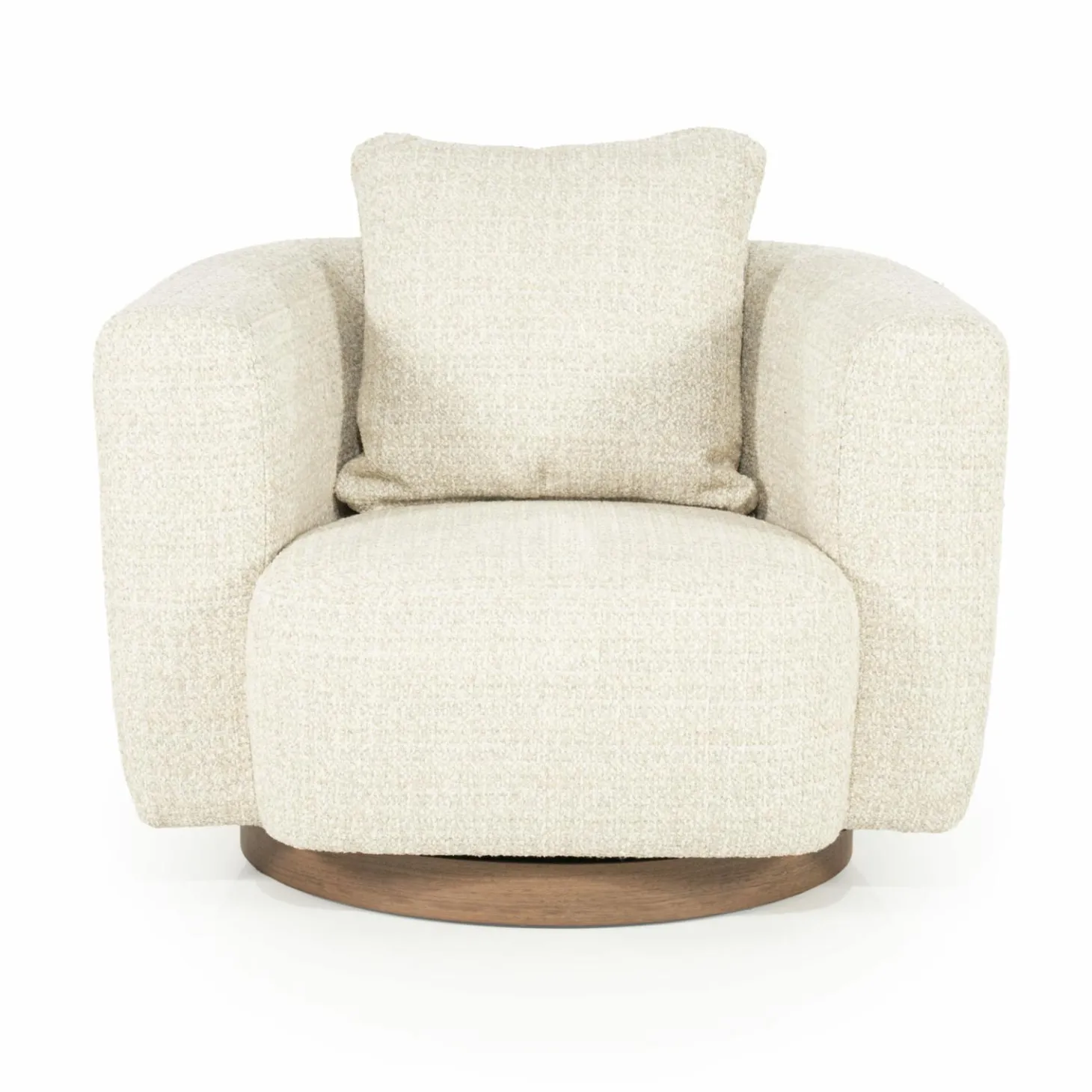 Draaifauteuil Jordan Grove Bouclé - Beige - Loft24.nl