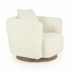 Draaifauteuil Jordan Grove Bouclé - Beige - Loft24.nl