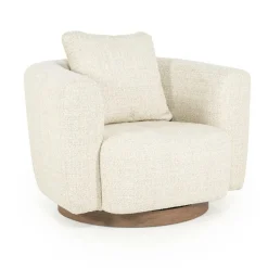 Draaifauteuil Jordan Grove Bouclé - Beige - Loft24.nl