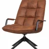 Draaifauteuil Jouke met armleuning PU - Cognac - Loft24.nl