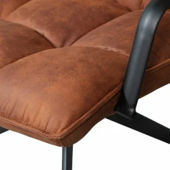 Draaifauteuil Jouke met armleuning PU - Cognac - Loft24.nl