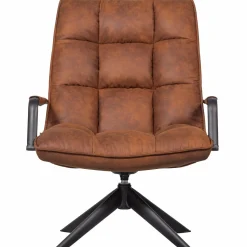 Draaifauteuil Jouke met armleuning PU - Cognac - Loft24.nl