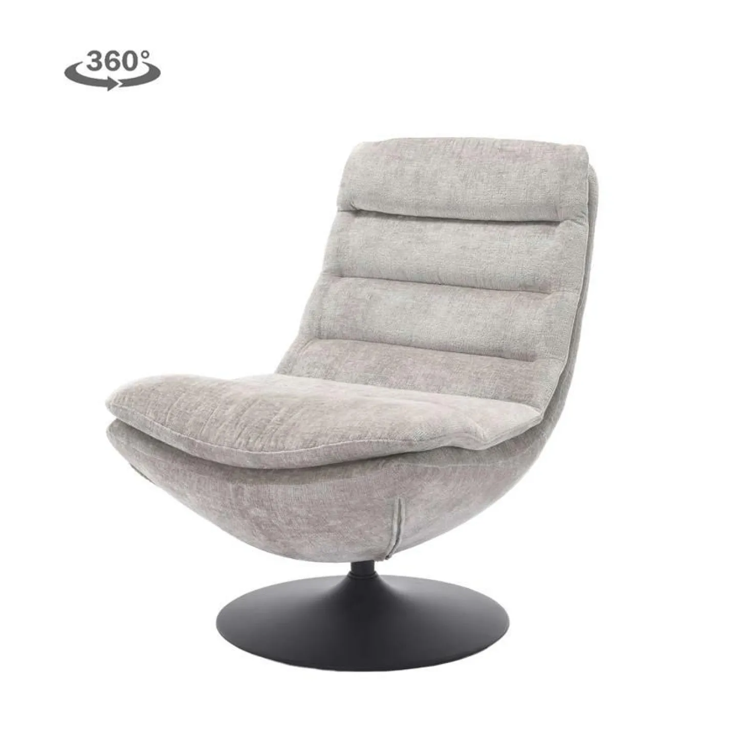Draaifauteuil Marano Chenille - Grijs - Loft24.nl