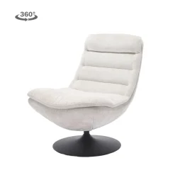 Draaifauteuil Marano Chenille - Wit - Loft24.nl