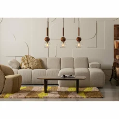 Draaifauteuil Mojo Bouclé - Geel Bruin - Loft24.nl