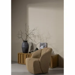 Draaifauteuil Mojo Bouclé - Geel Bruin - Loft24.nl